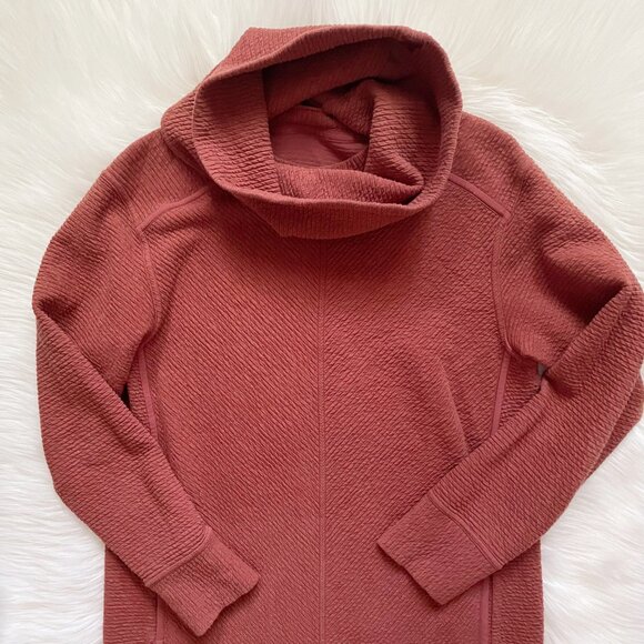 Lululemon Heathered Rustic Clay On Repeat Turtleneck Long Sleeve Dress - Picture 2 of 7